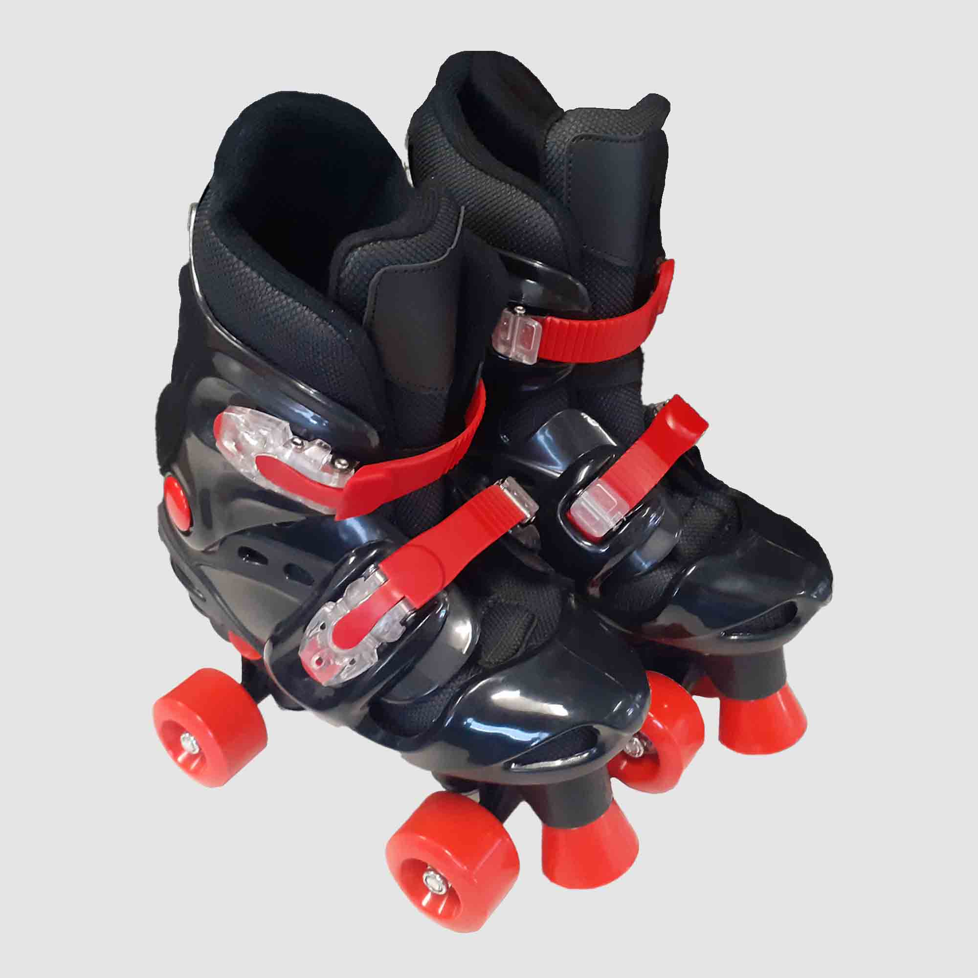 44042 ~ ROLLER SKATES BLK/RED KIDS 5-8